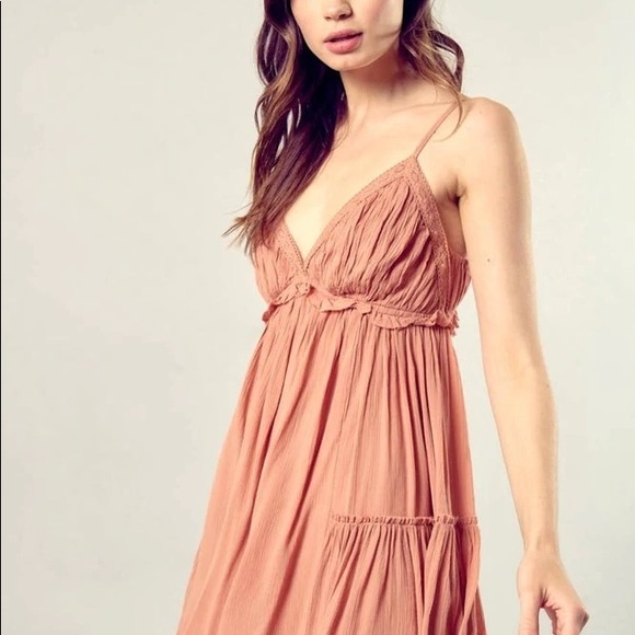 Mustard Seed Ruffle Trim Mini Dress NWT - Picture 5 of 5